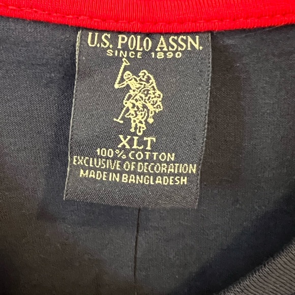 US Polo Assn Polo Shirt Mens XLT Tall Dark Blue NEW - Picture 4 of 4